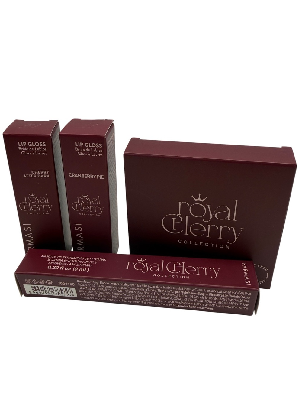 Farmasi Royal Cherry Collection Lip Gloss Eye Shadow Mascara Clean Beauty